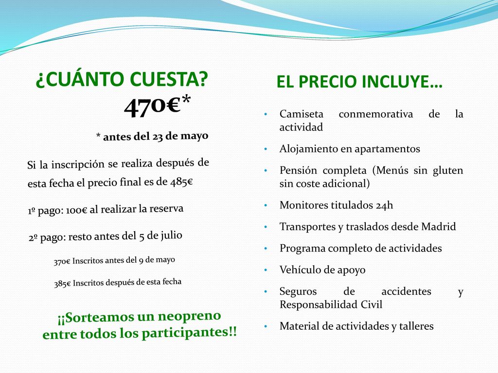¡¡Sorteamos un neopreno entre todos los participantes!!
