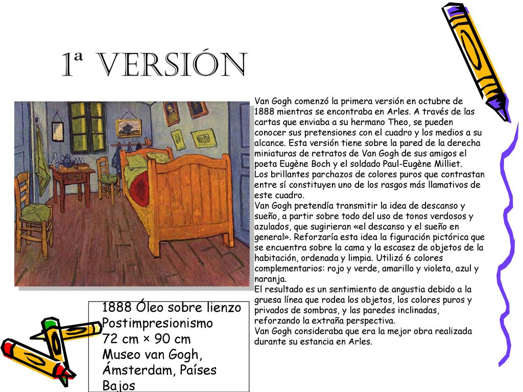 1ª VERSIÓN 1888 Óleo sobre lienzo Postimpresionismo 72 cm × 90 cm