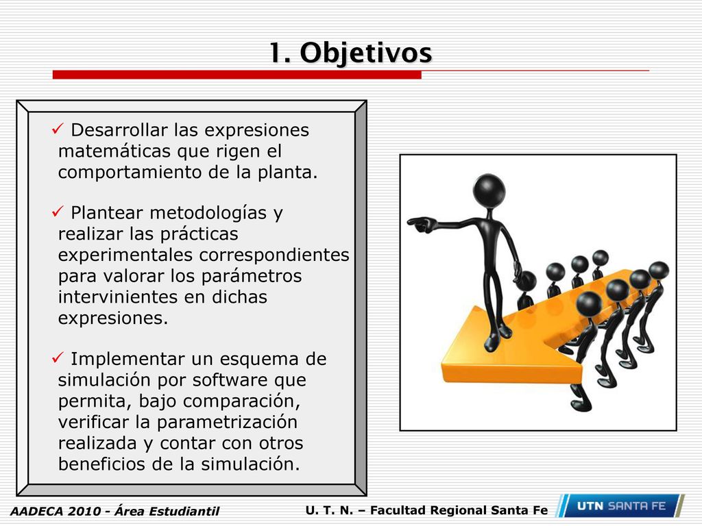 1. Objetivos Desarrollar las expresiones matemáticas que rigen el comportamiento de la planta.