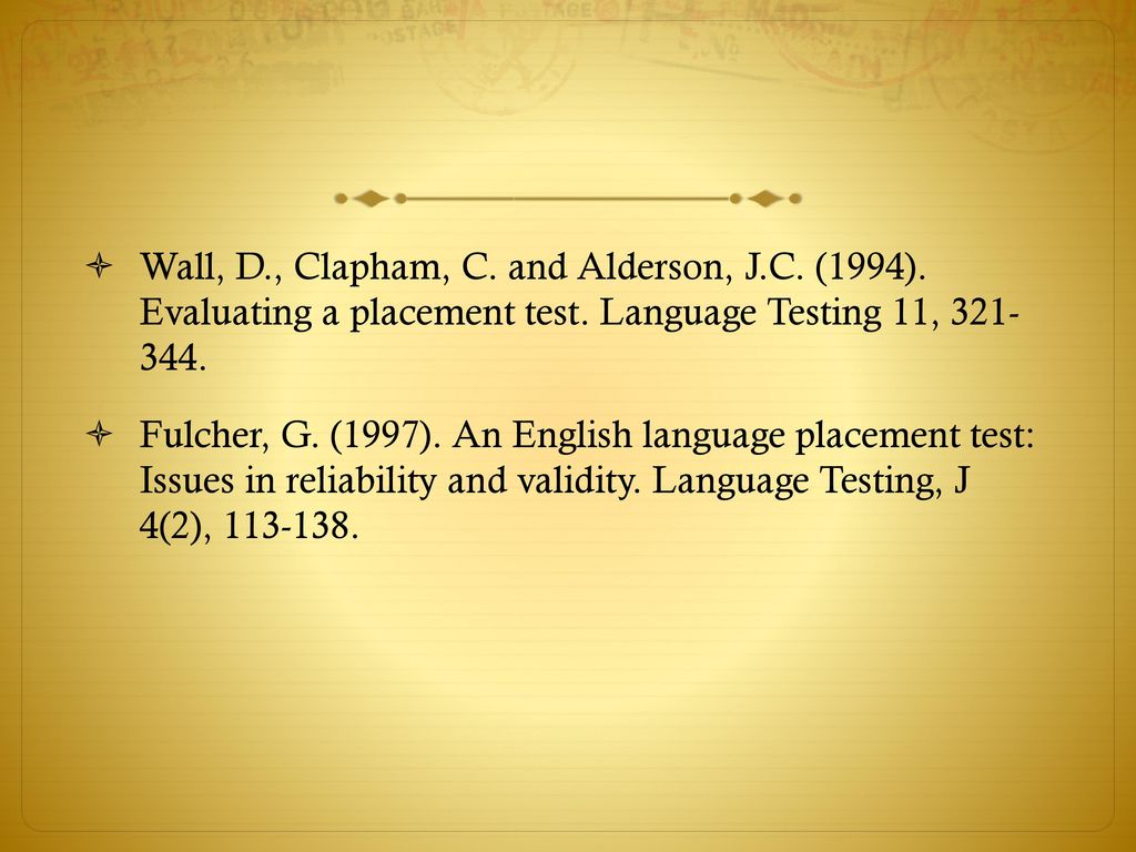 Wall, D. , Clapham, C. and Alderson, J. C. (1994)