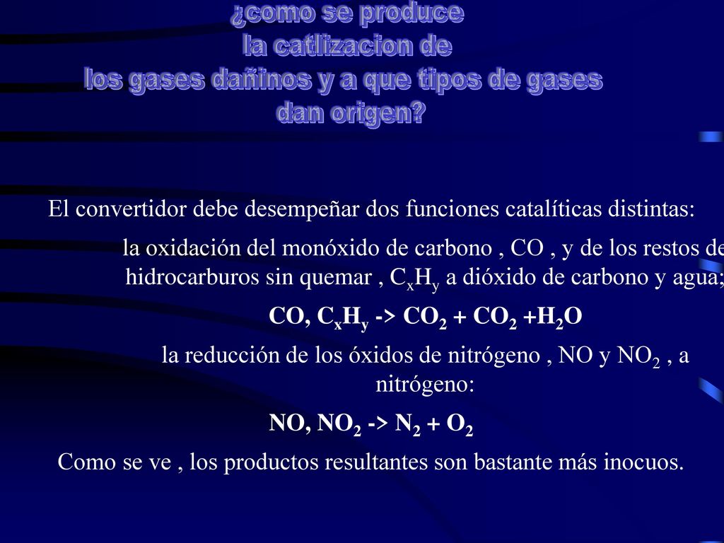 los gases dañinos y a que tipos de gases dan origen