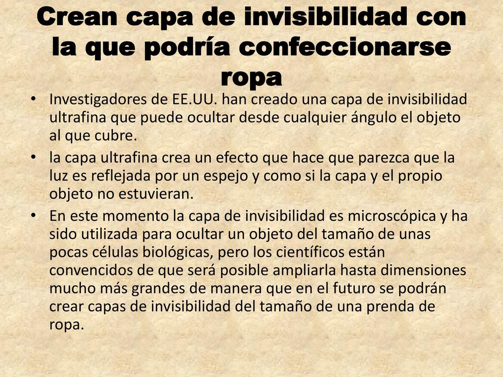 Crean capa de invisibilidad con la que podría confeccionarse ropa