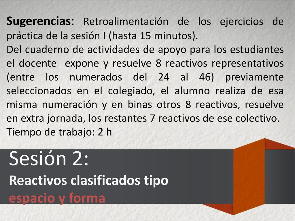 TEXTO ARGUMENTATIVO Sesión 2: Reactivos clasificados tipo