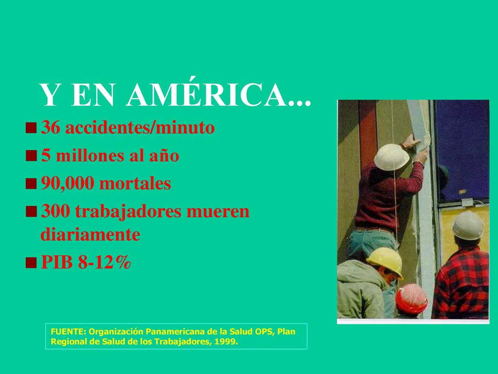 Y EN AMÉRICA accidentes/minuto 5 millones al año 90,000 mortales