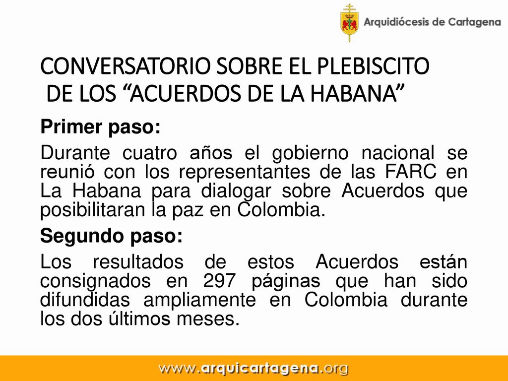 CONVERSATORIO SOBRE EL PLEBISCITO DE LOS ACUERDOS DE LA HABANA