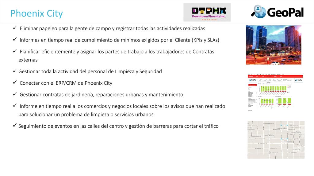 Phoenix City Eliminar papeleo para la gente de campo y registrar todas las actividades realizadas.
