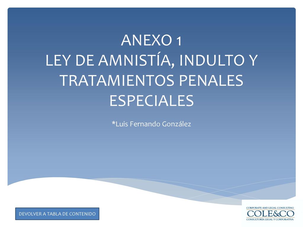 ANEXO 1 LEY DE AMNISTÍA, INDULTO Y TRATAMIENTOS PENALES ESPECIALES