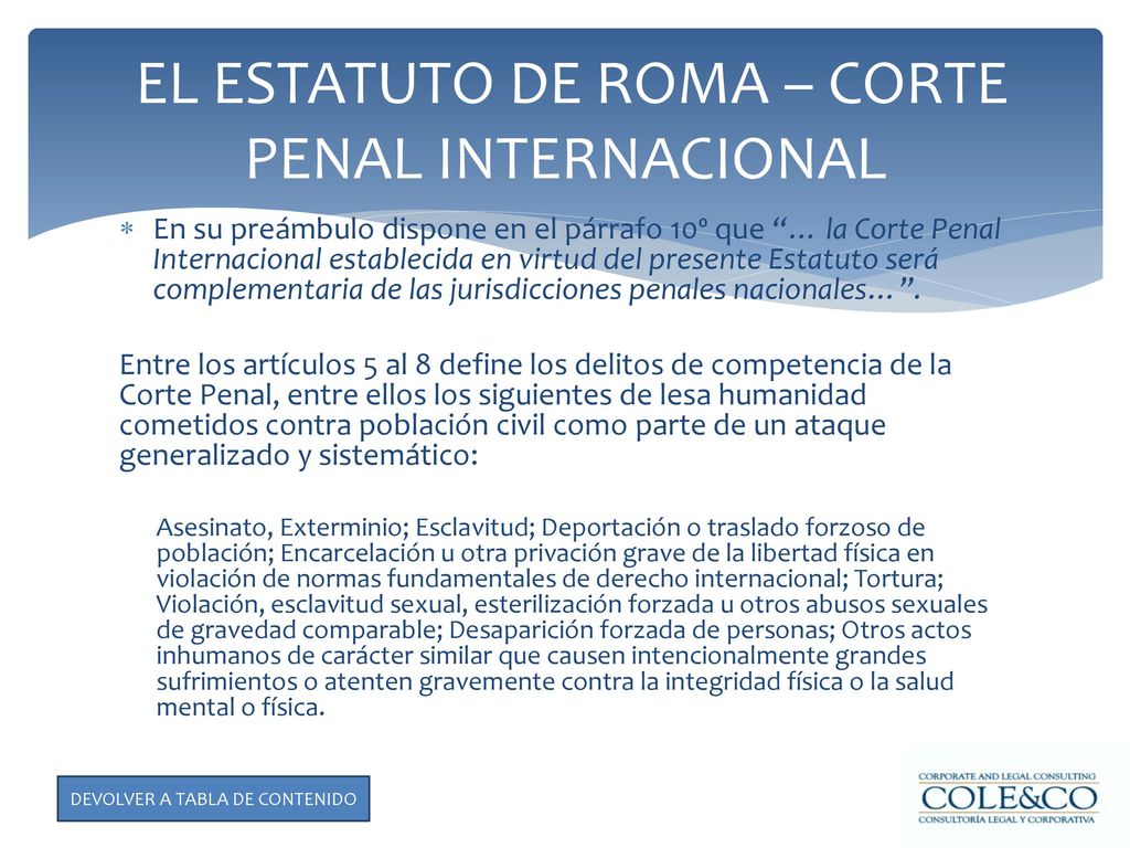 EL ESTATUTO DE ROMA – CORTE PENAL INTERNACIONAL