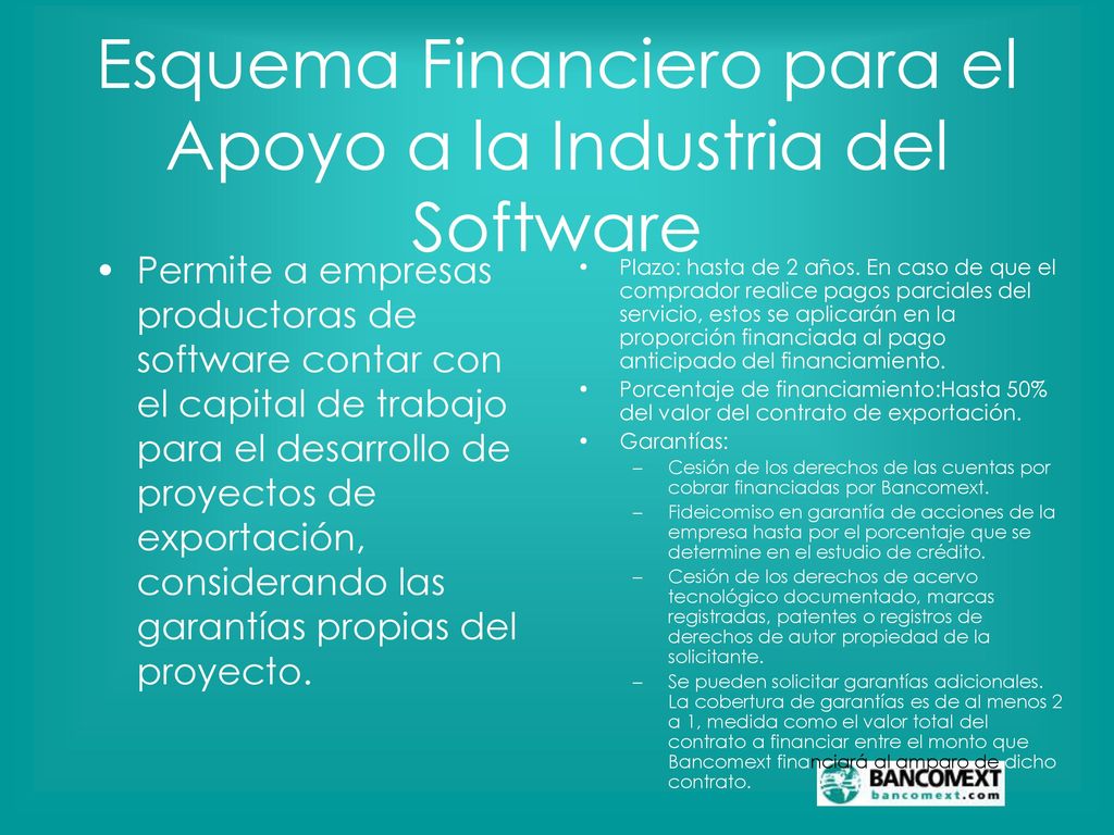 Esquema Financiero para el Apoyo a la Industria del Software