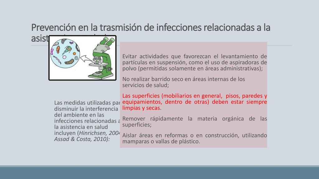 Prevención en la trasmisión de infecciones relacionadas a la asistencia en salud