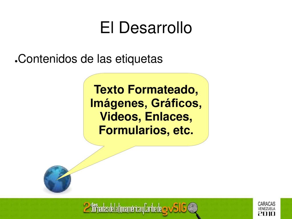 El Desarrollo Contenidos de las etiquetas Texto Formateado,
