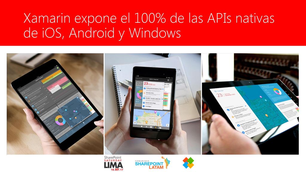 Xamarin expone el 100% de las APIs nativas de iOS, Android y Windows