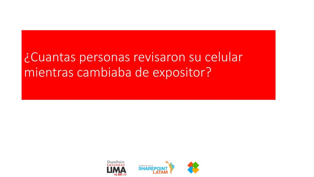 ¿Cuantas personas revisaron su celular mientras cambiaba de expositor