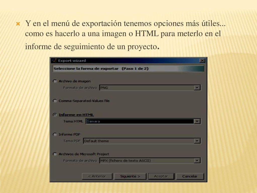 Y en el menú de exportación tenemos opciones más útiles