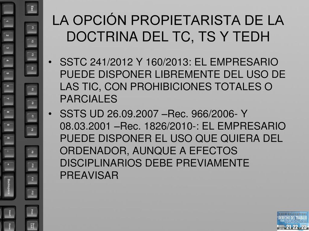 LA OPCIÓN PROPIETARISTA DE LA DOCTRINA DEL TC, TS Y TEDH