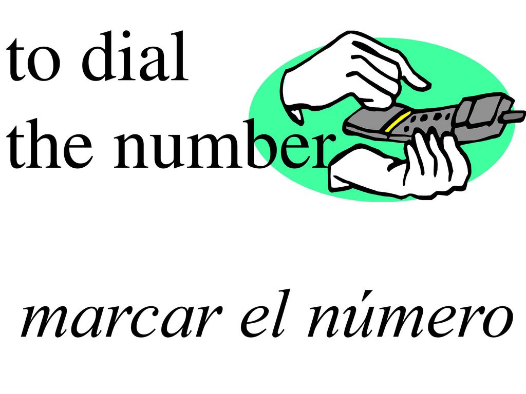to dial the number marcar el número
