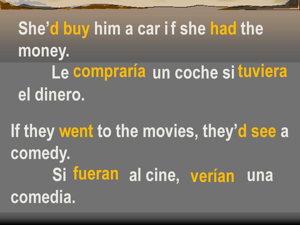 She’d buy him a car i f she had the money.