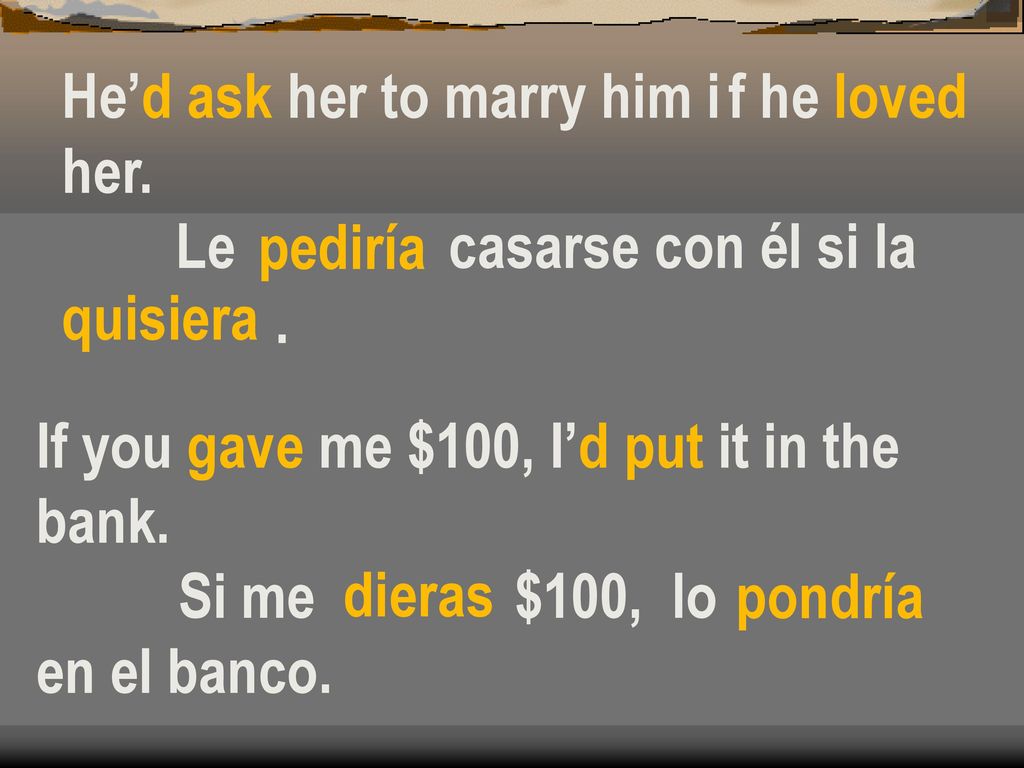 He’d ask her to marry him i f he loved her.