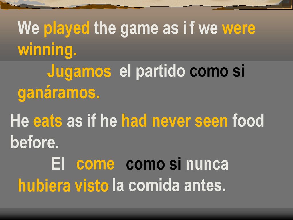 We played the game as i f we were winning.