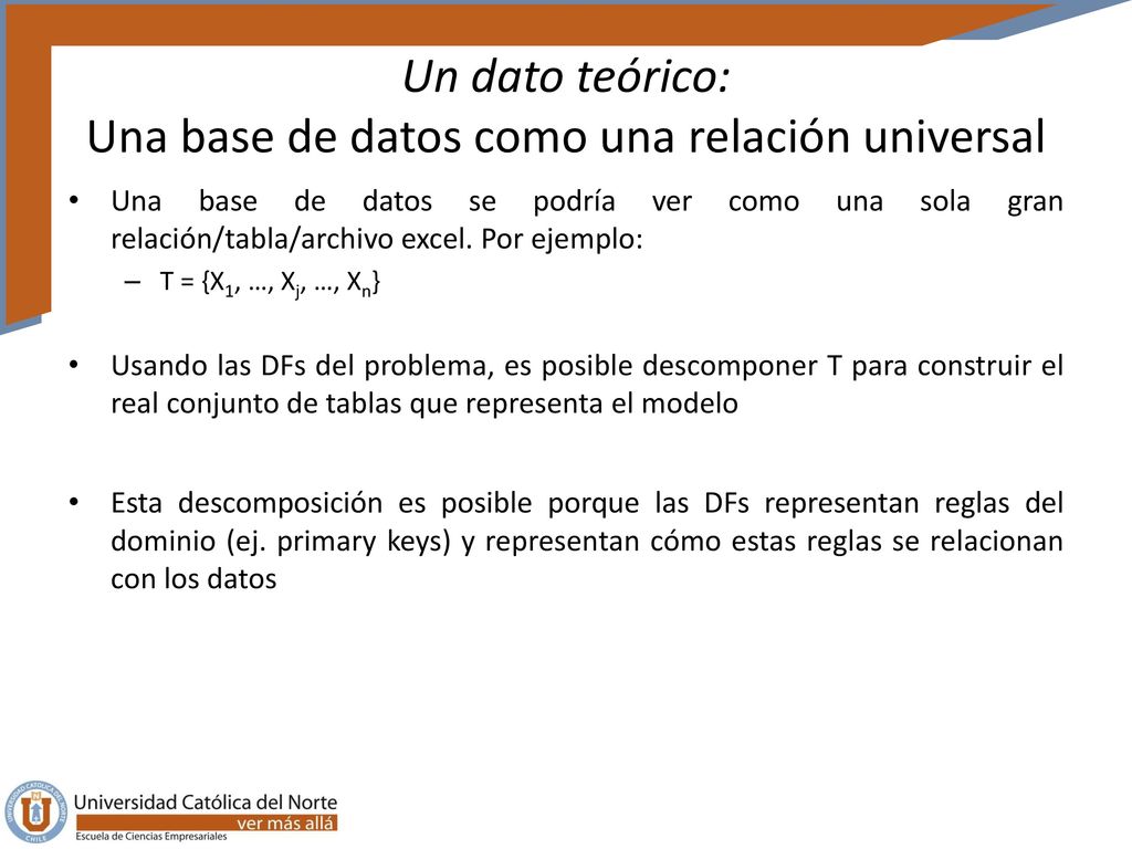Un dato teórico: Una base de datos como una relación universal