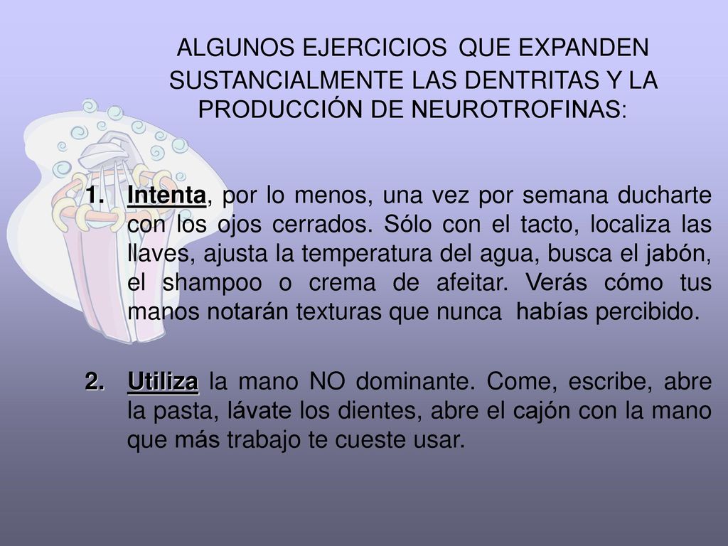 ALGUNOS EJERCICIOS QUE EXPANDEN SUSTANCIALMENTE LAS DENTRITAS Y LA PRODUCCIÓN DE NEUROTROFINAS: