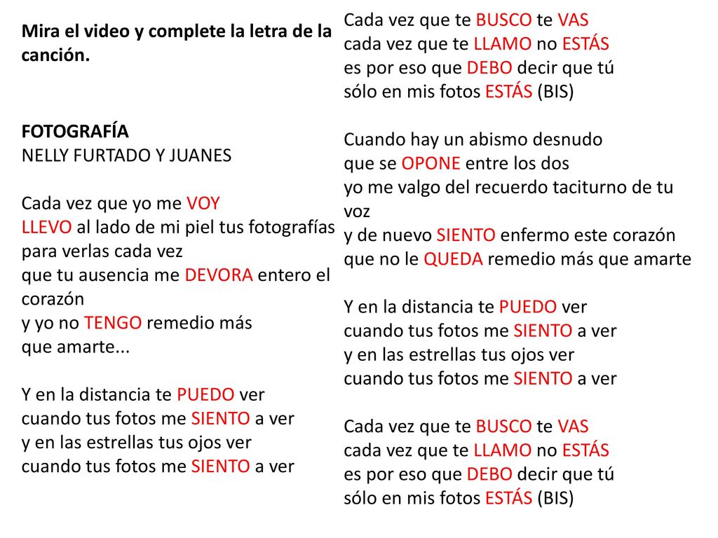 Cada vez que te BUSCO te VAS cada vez que te LLAMO no ESTÁS es por eso que DEBO decir que tú