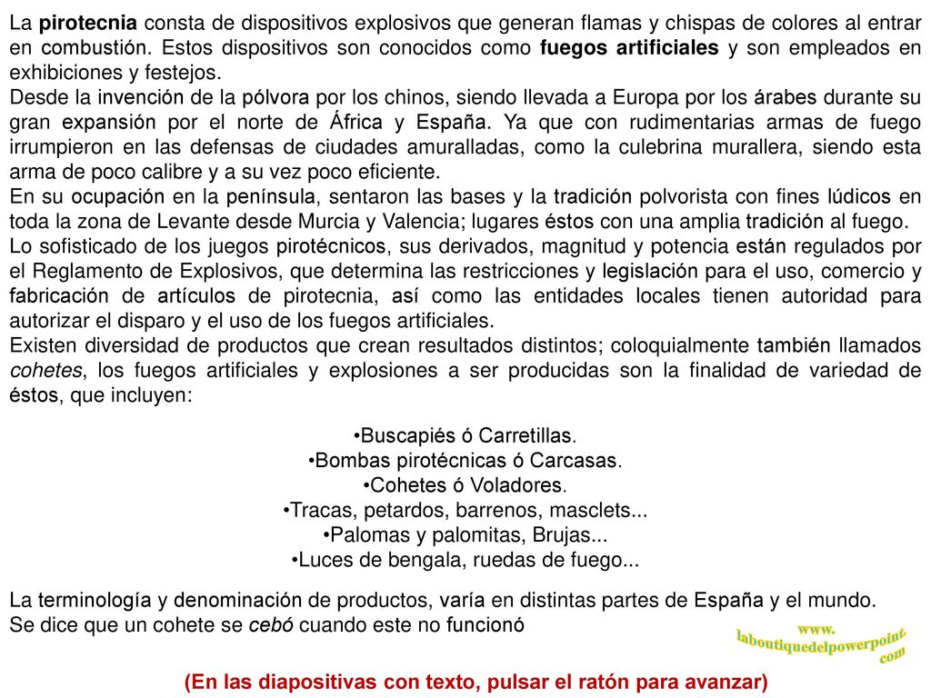 (En las diapositivas con texto, pulsar el ratón para avanzar)
