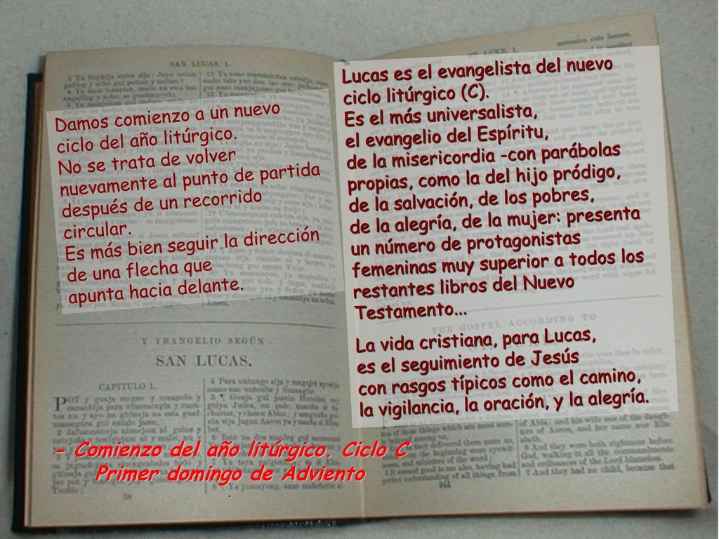 - Comienzo del año litúrgico. Ciclo C Primer domingo de Adviento .