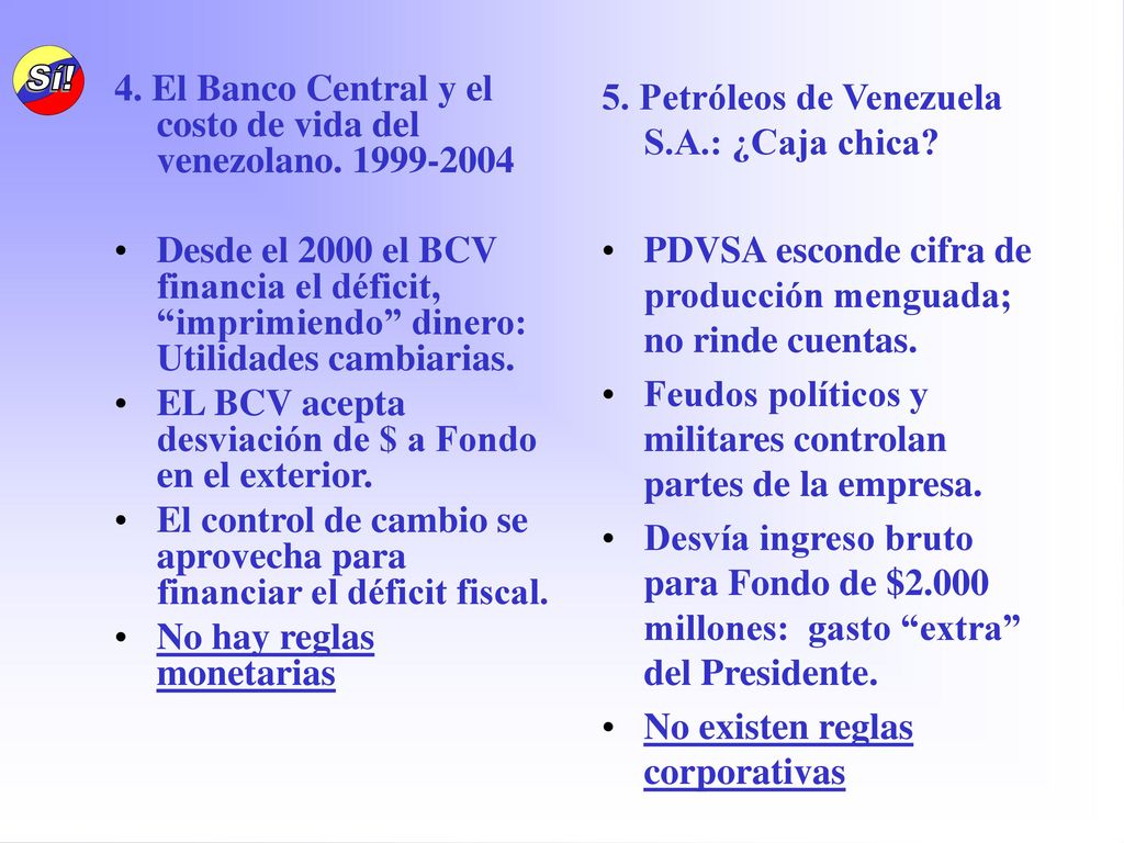 4. El Banco Central y el costo de vida del venezolano