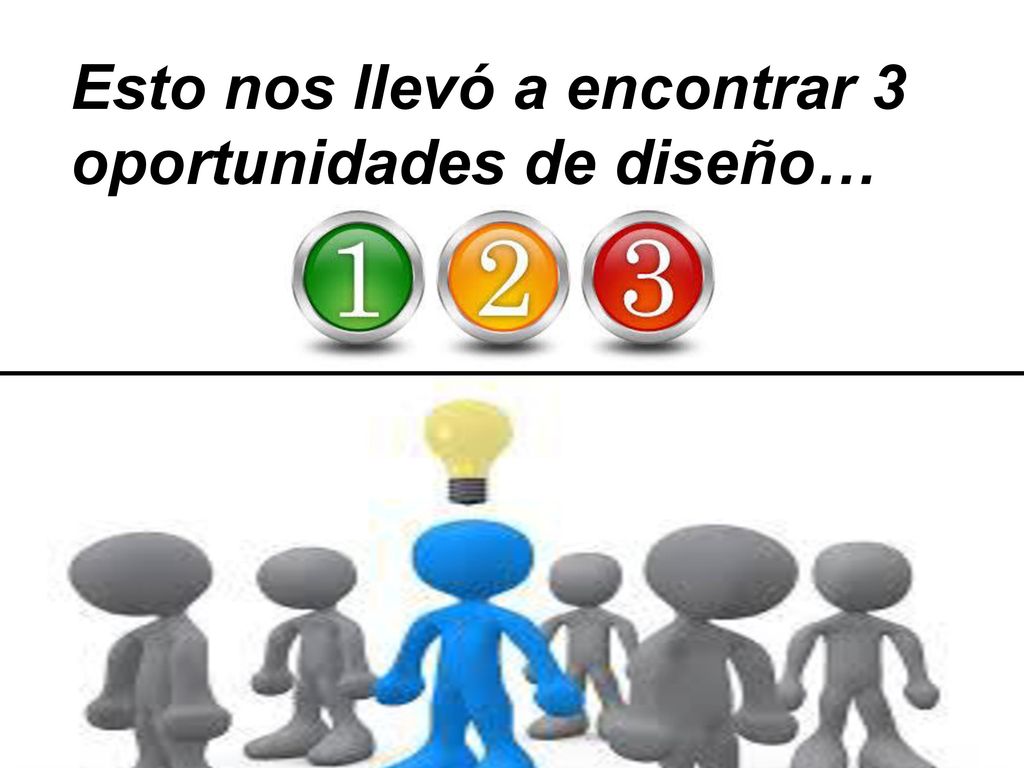 Esto nos llevó a encontrar 3 oportunidades de diseño…