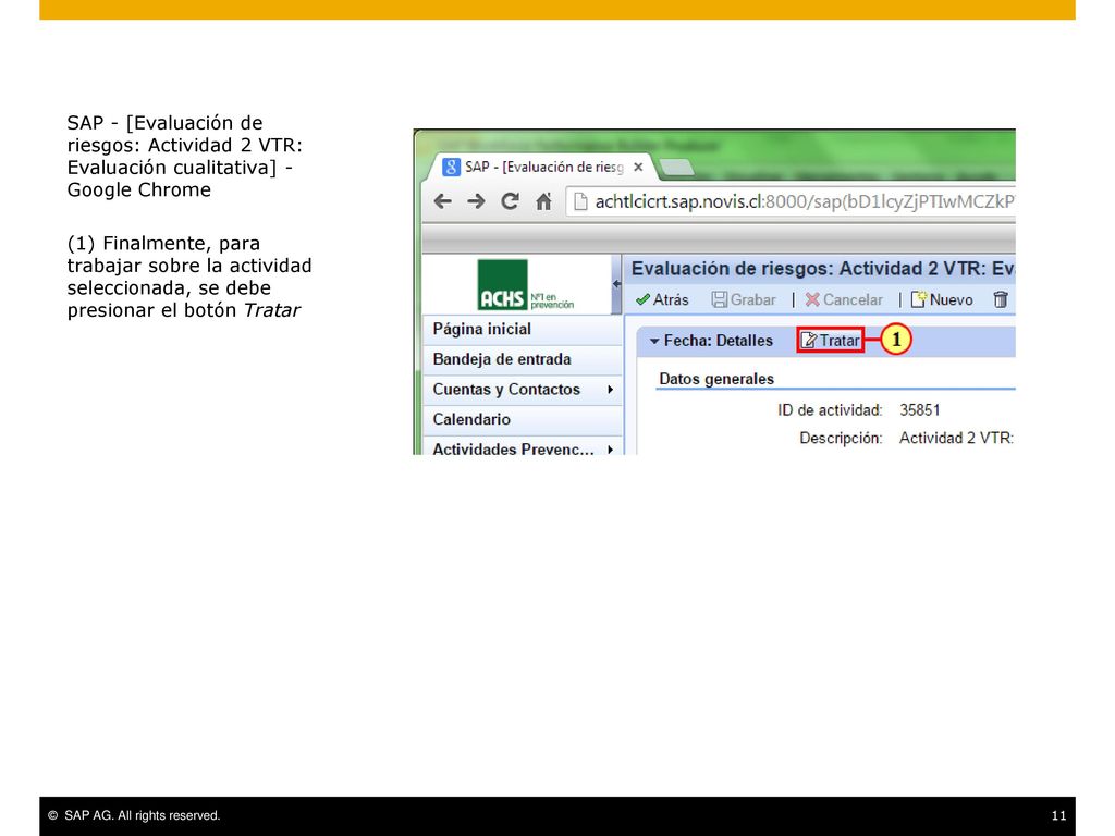 SAP - [Evaluación de riesgos: Actividad 2 VTR: Evaluación cualitativa] - Google Chrome