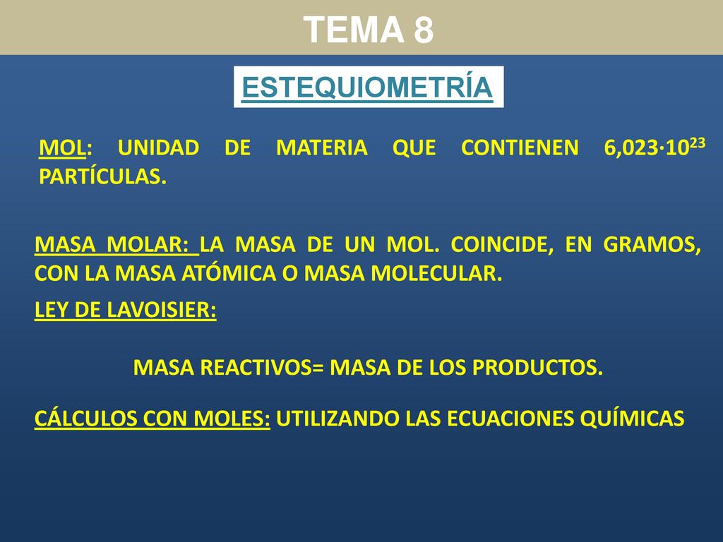 MASA REACTIVOS= MASA DE LOS PRODUCTOS.