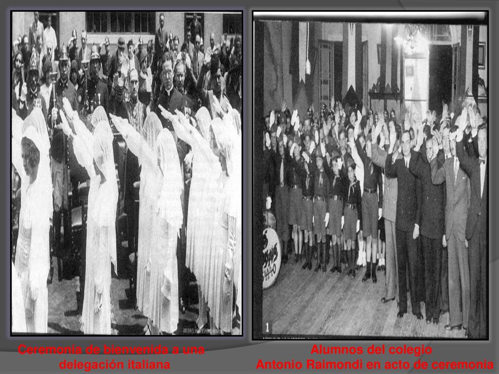 Ceremonia de bienvenida a una Antonio Raimondi en acto de ceremonia