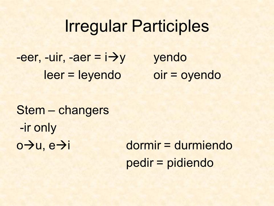 Irregular Participles