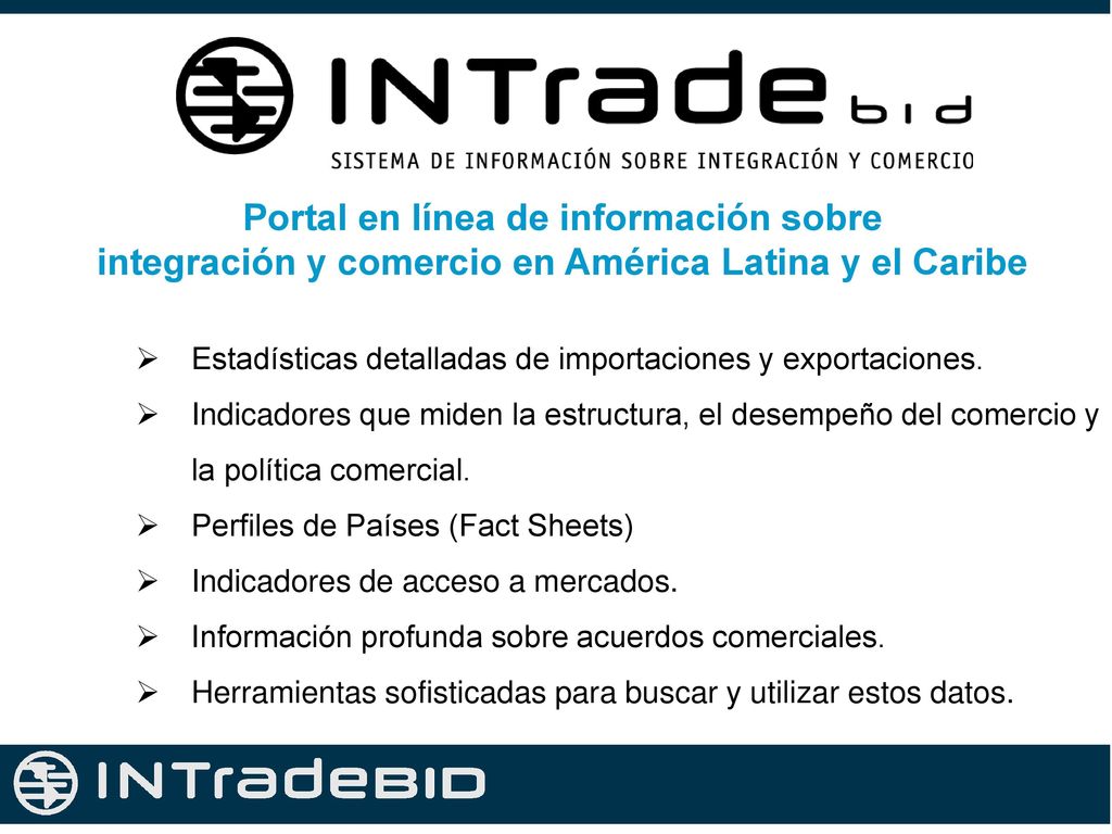 Portal en línea de información sobre integración y comercio en América Latina y el Caribe