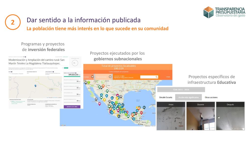 2 Dar sentido a la información publicada La población tiene más interés en lo que sucede en su comunidad.