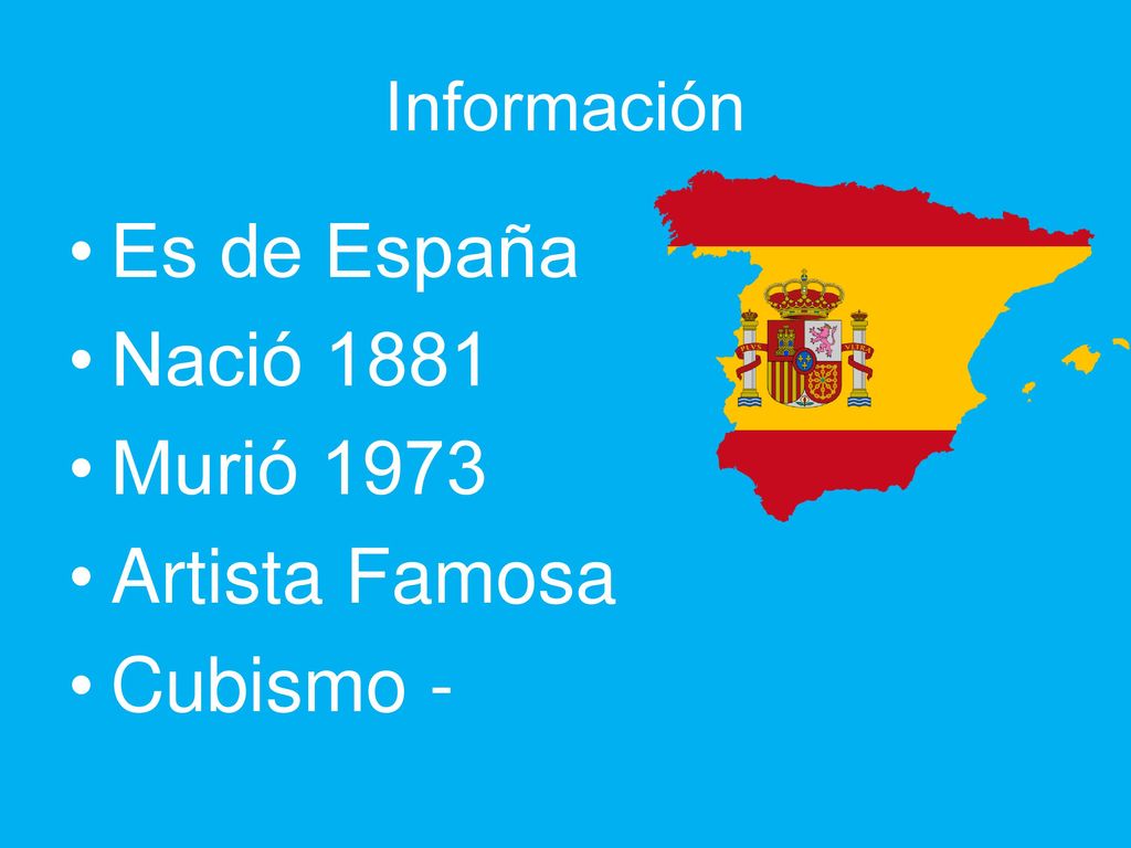 Es de España Nació 1881 Murió 1973 Artista Famosa Cubismo -