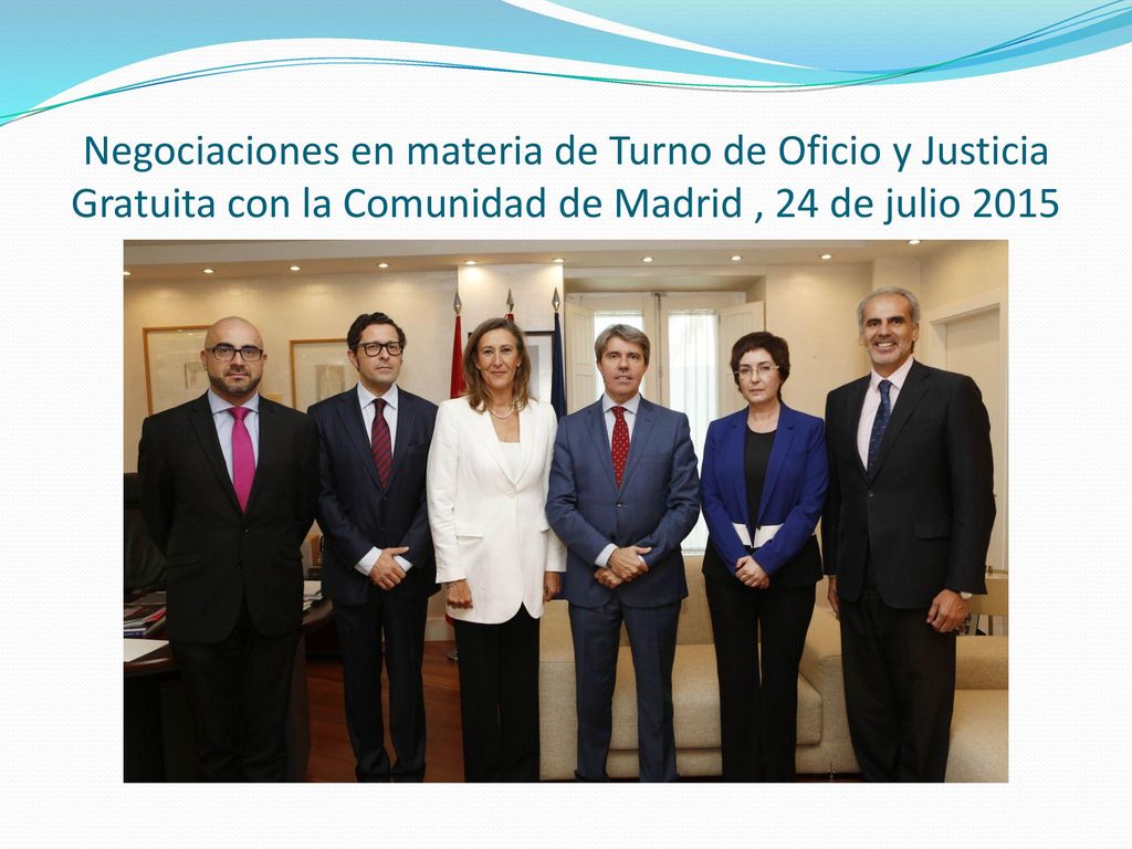 Negociaciones en materia de Turno de Oficio y Justicia Gratuita con la Comunidad de Madrid , 24 de julio 2015