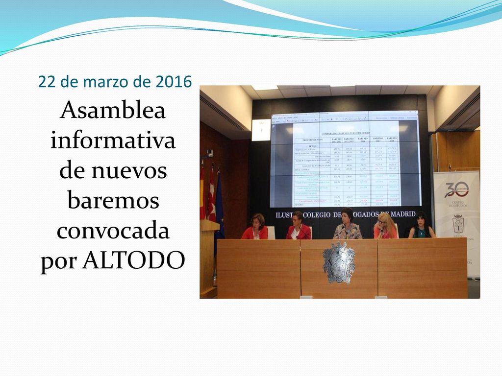 Asamblea informativa de nuevos baremos convocada por ALTODO