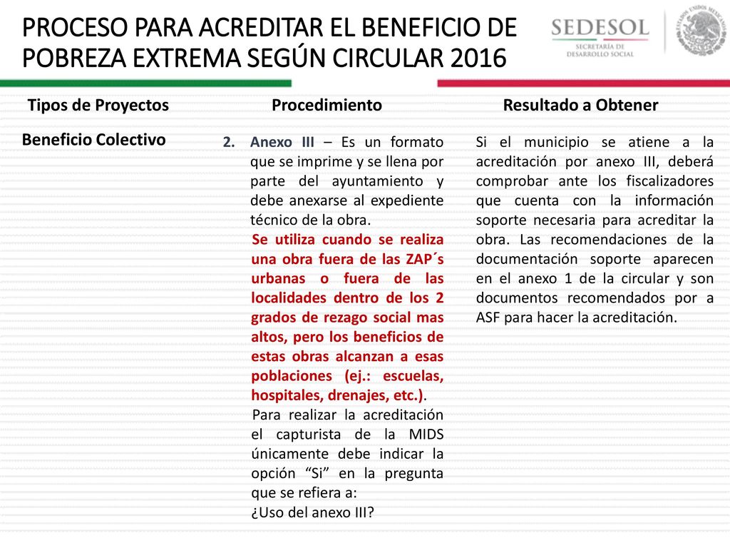 PROCESO PARA ACREDITAR EL BENEFICIO DE POBREZA EXTREMA SEGÚN CIRCULAR 2016