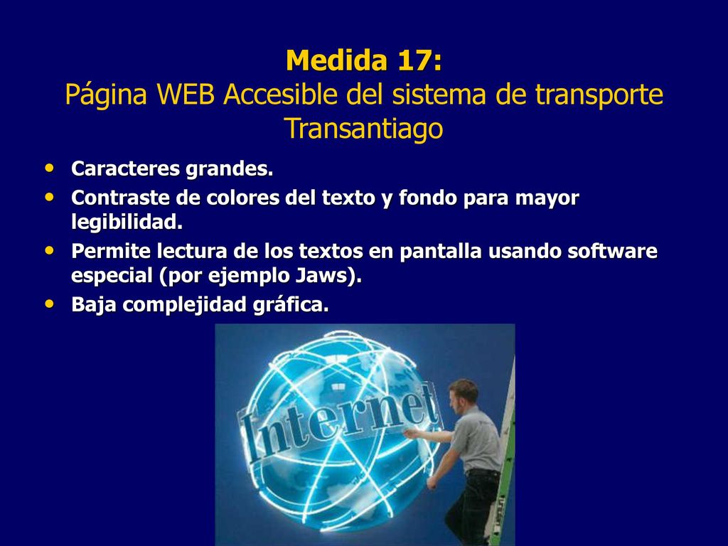 Medida 17: Página WEB Accesible del sistema de transporte Transantiago