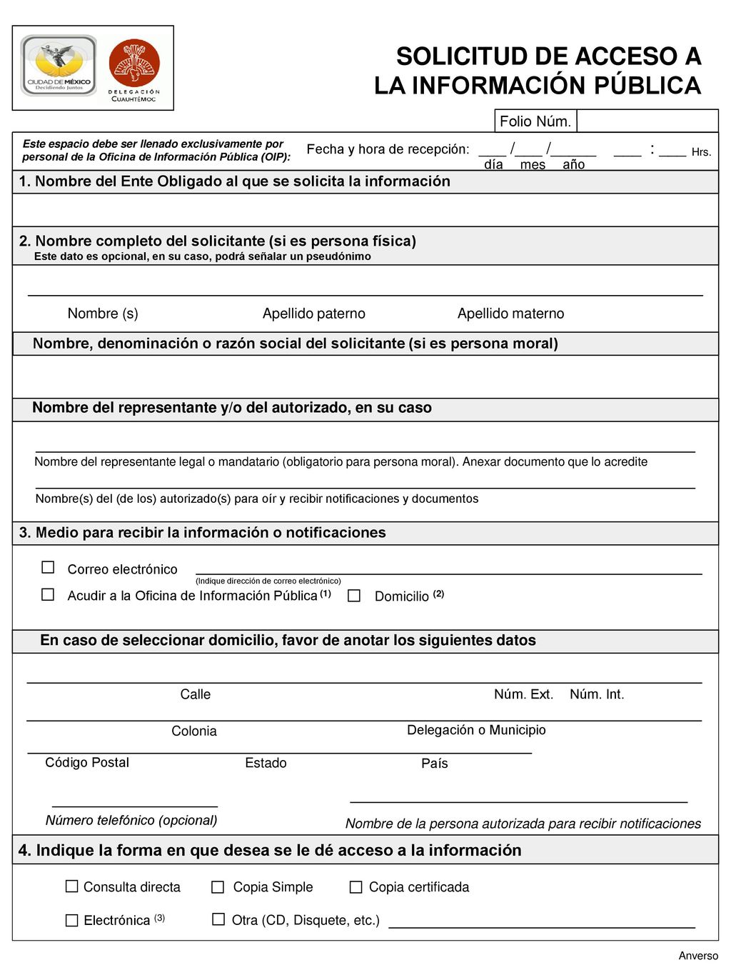 1. Nombre del Ente Obligado al que se solicita la información