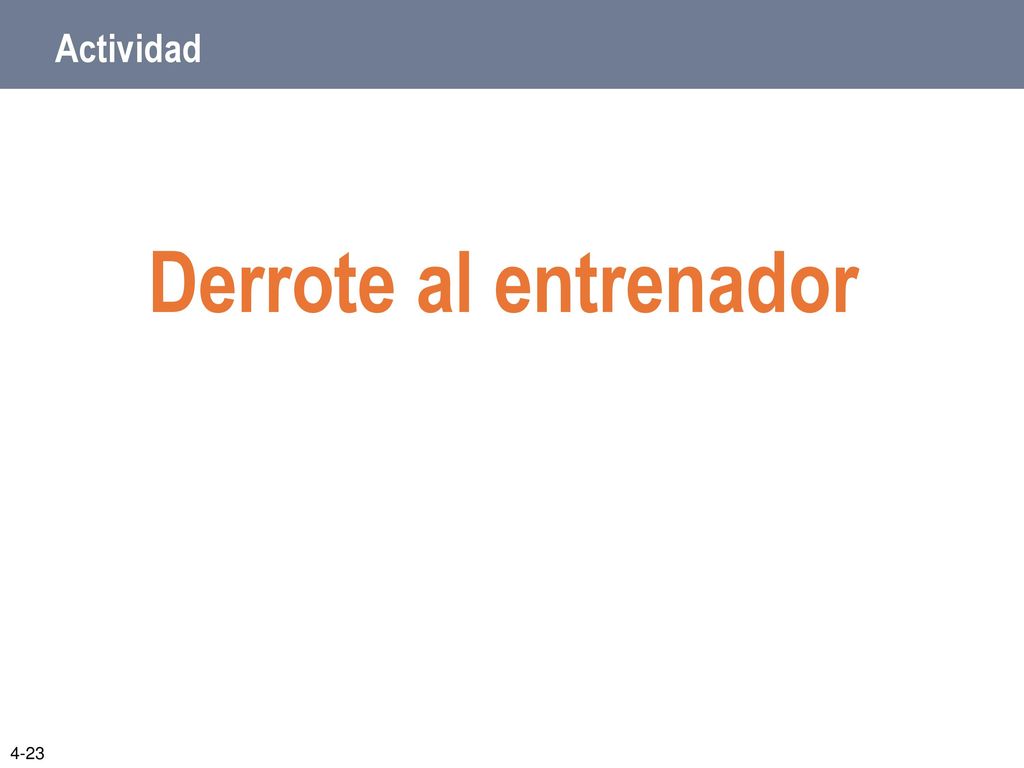 Derrote al entrenador Actividad Notas para el instructor