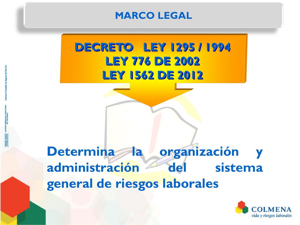 MARCO LEGAL DECRETO LEY 1295 / LEY 776 DE LEY 1562 DE