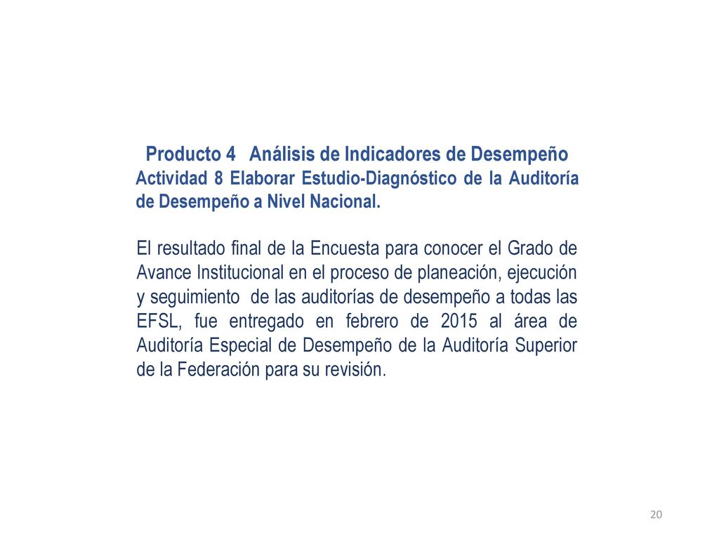 Producto 4 Análisis de Indicadores de Desempeño