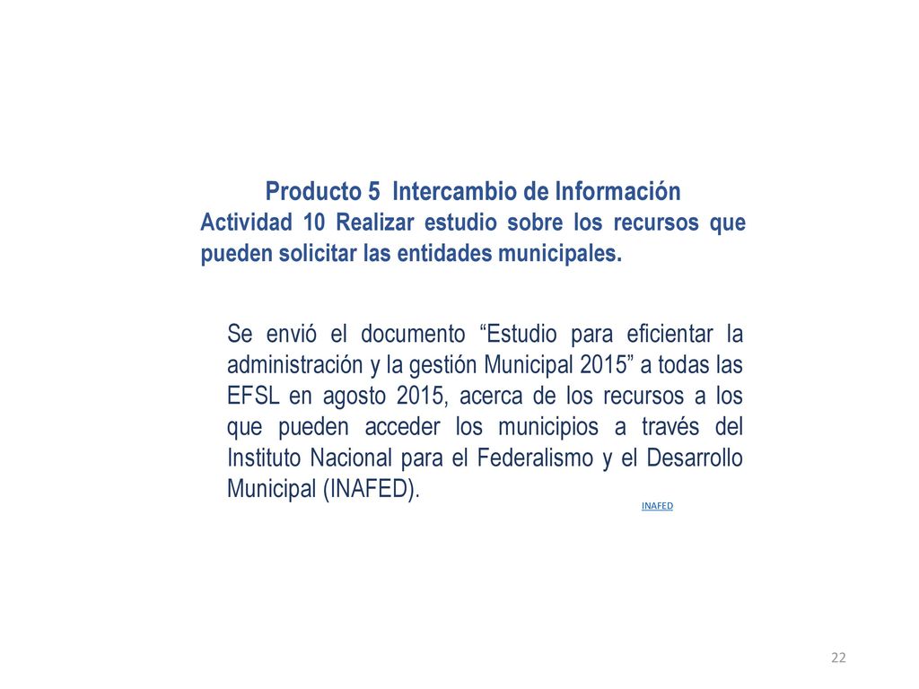 Producto 5 Intercambio de Información