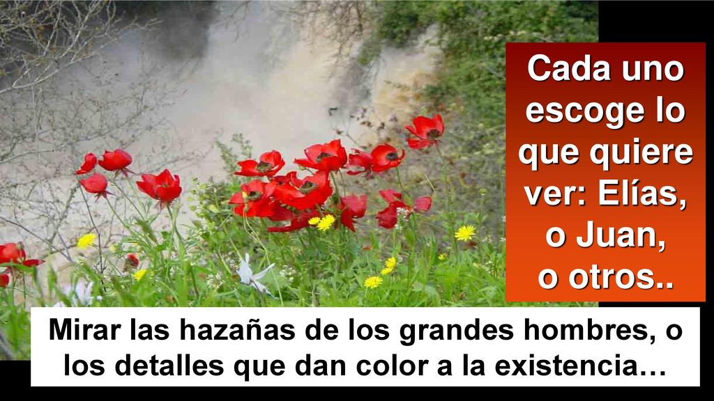 Cada uno escoge lo que quiere ver: Elías, o Juan, o otros..