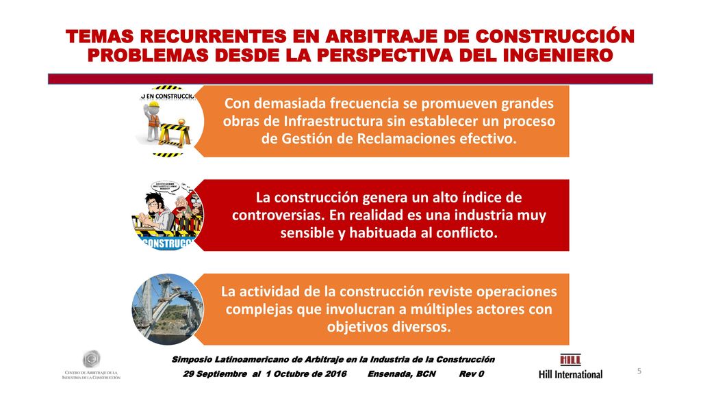 TEMAS RECURRENTES EN ARBITRAJE DE CONSTRUCCIÓN PROBLEMAS DESDE LA PERSPECTIVA DEL INGENIERO