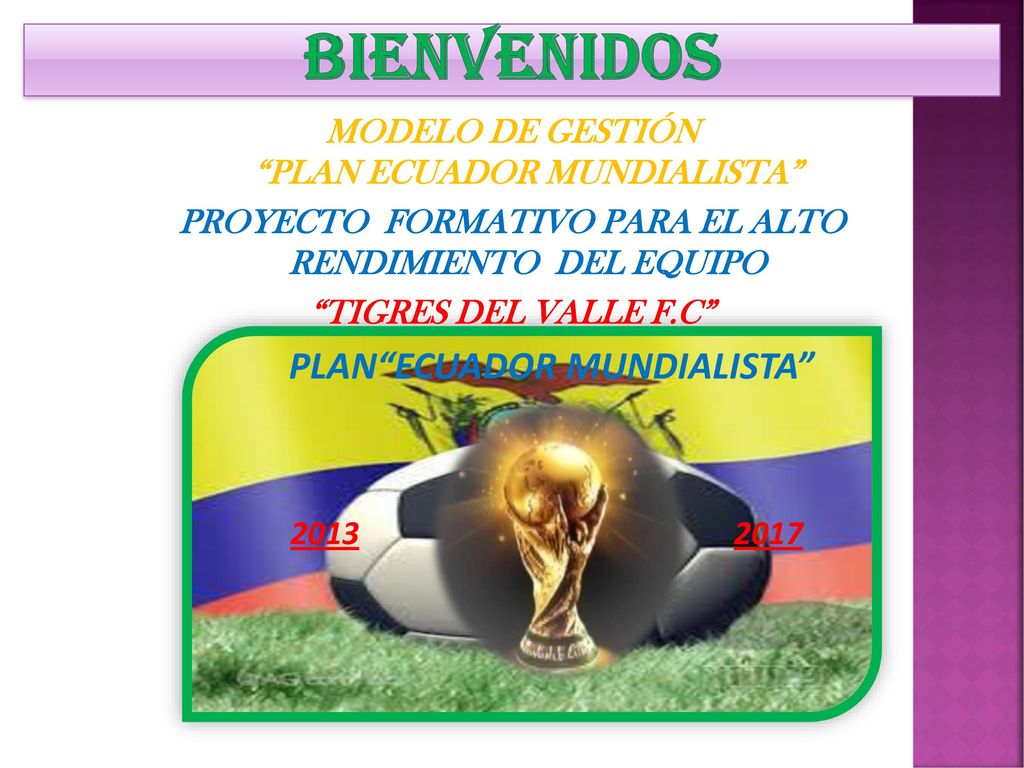 BIENVENIDOS PLAN ECUADOR MUNDIALISTA