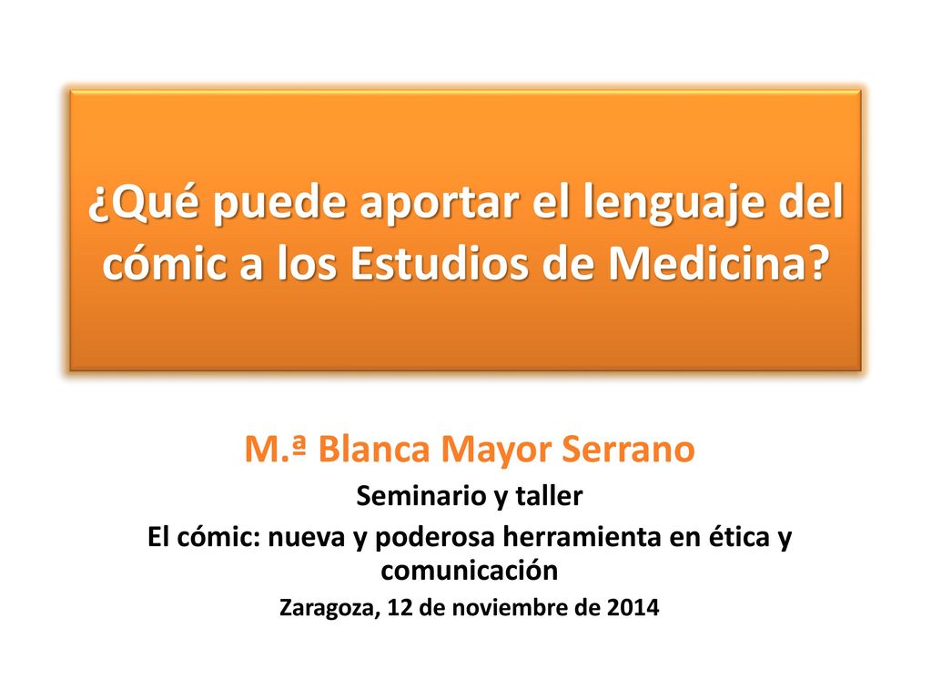 ¿Qué puede aportar el lenguaje del cómic a los Estudios de Medicina